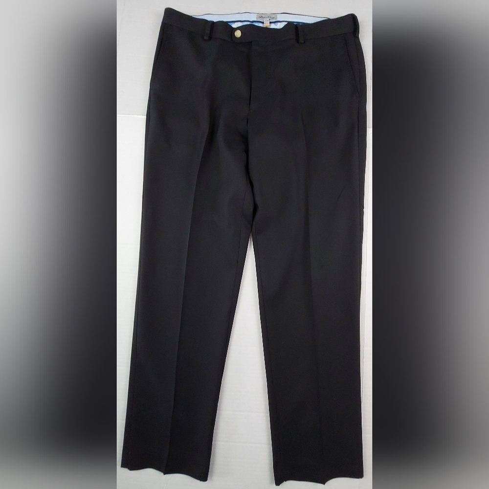 Peter Millar Durham High Drape Performance Pants Mens 35x30 Black Polyester Golf